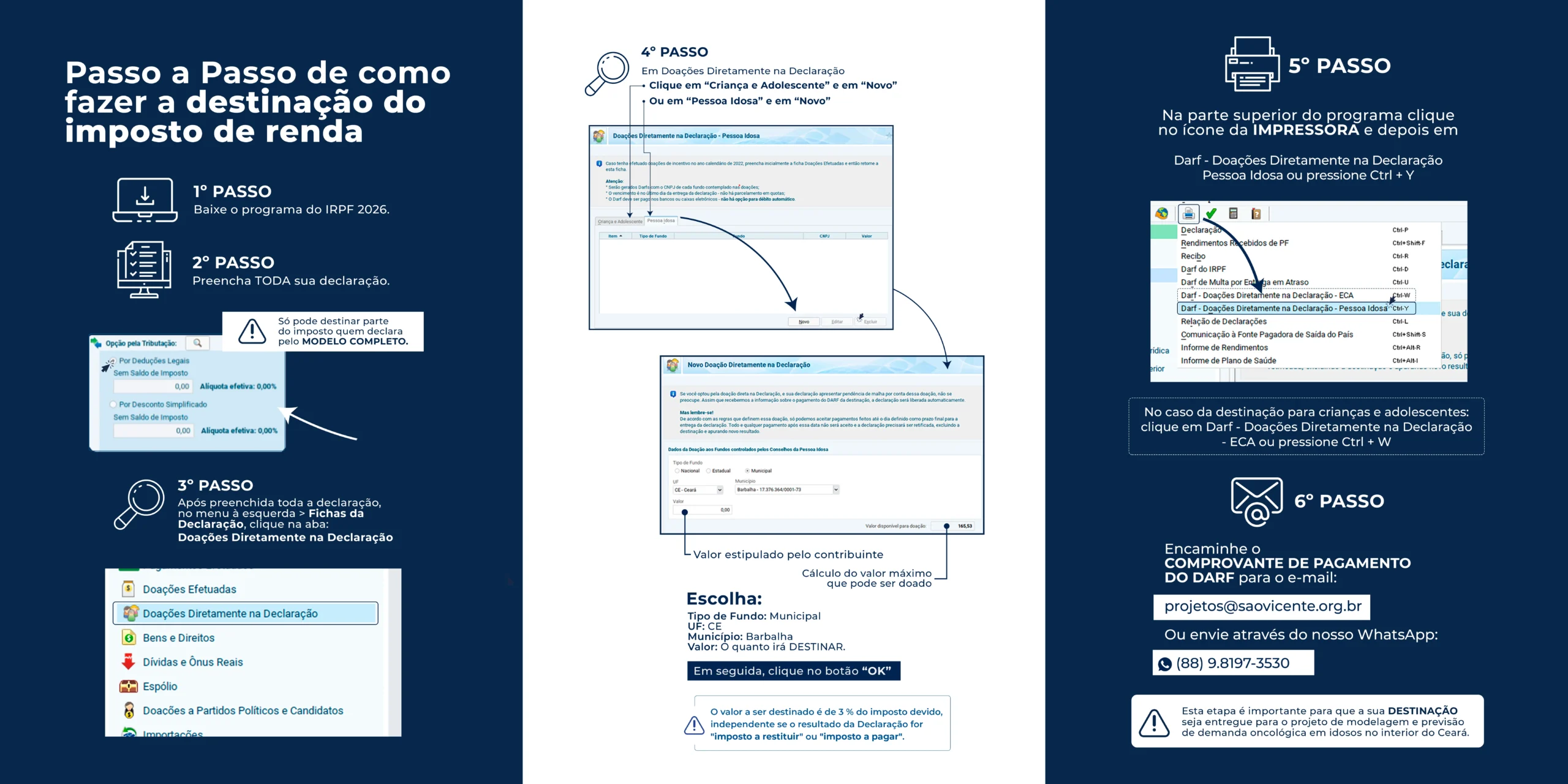 Passo a passo para destinação do IR